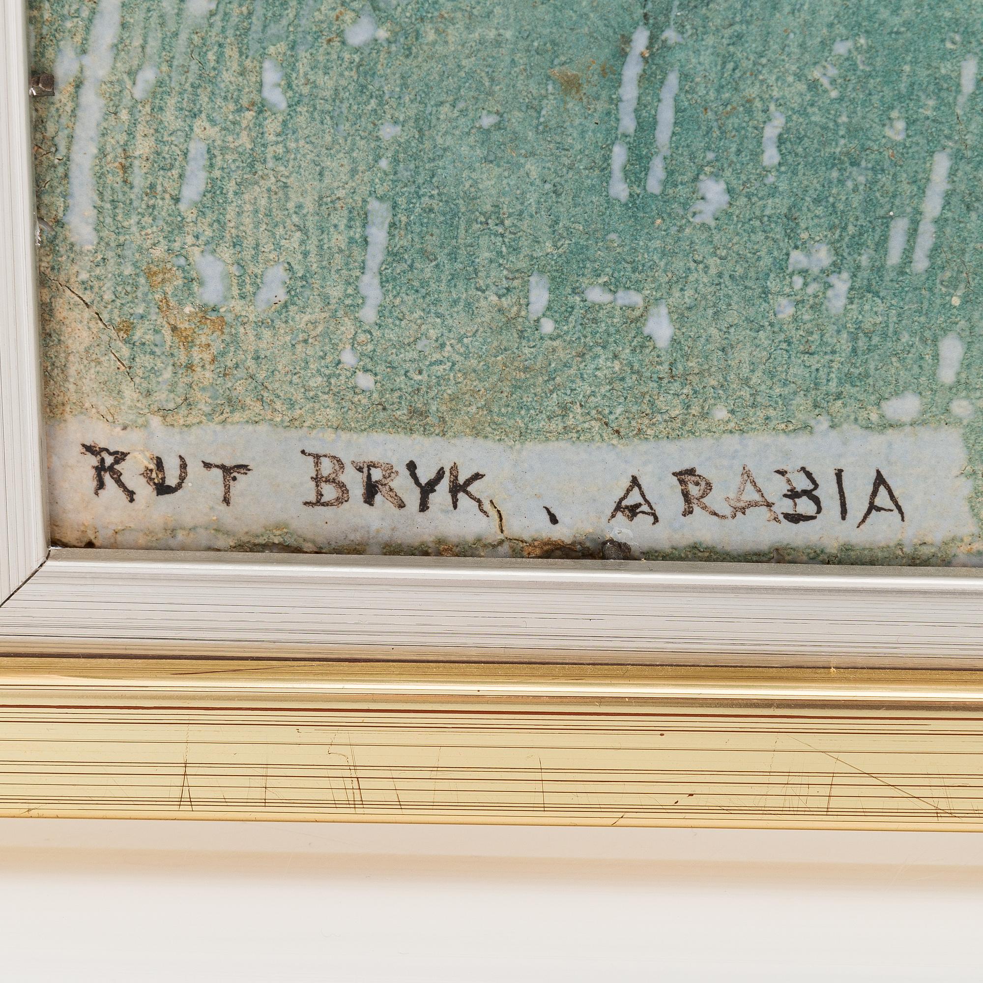 Rut Bryk, a stoneware relief signed Rut Bryk Arabia.
