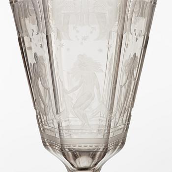 Simon Gate, Vase, "Six Graces", Orrefors, 1925.