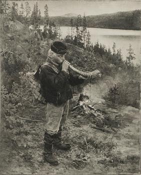 AKSELI GALLEN-KALLELA, heliogravure, signed.