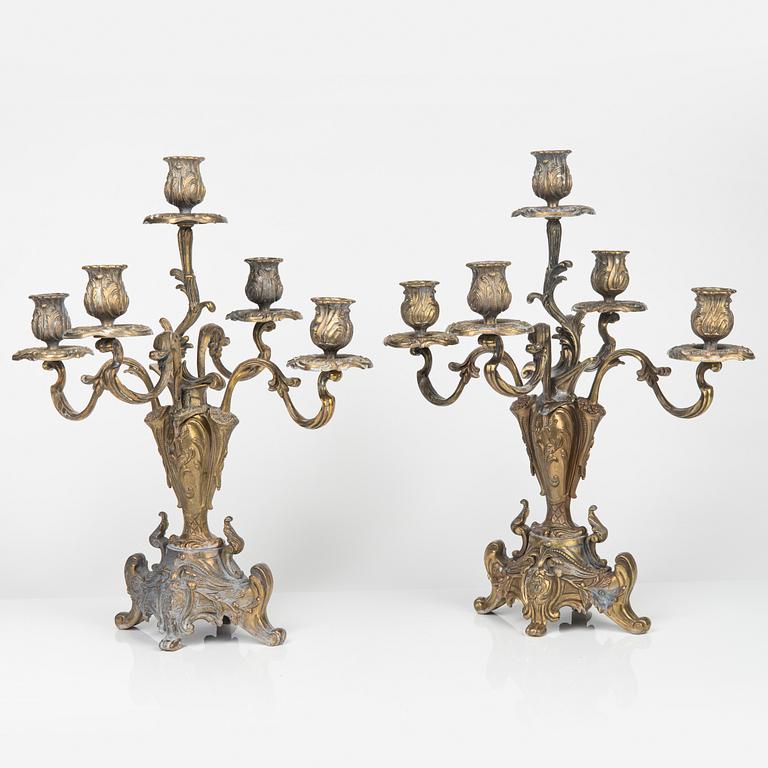 Kandelabrar ett par, nyrokoko, 1800-talets slut.