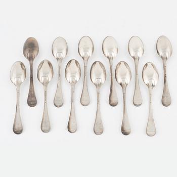 Twelve Swedish Silver Spoons, mark of Magnus Ljungqvist, Kristianstad 1799.