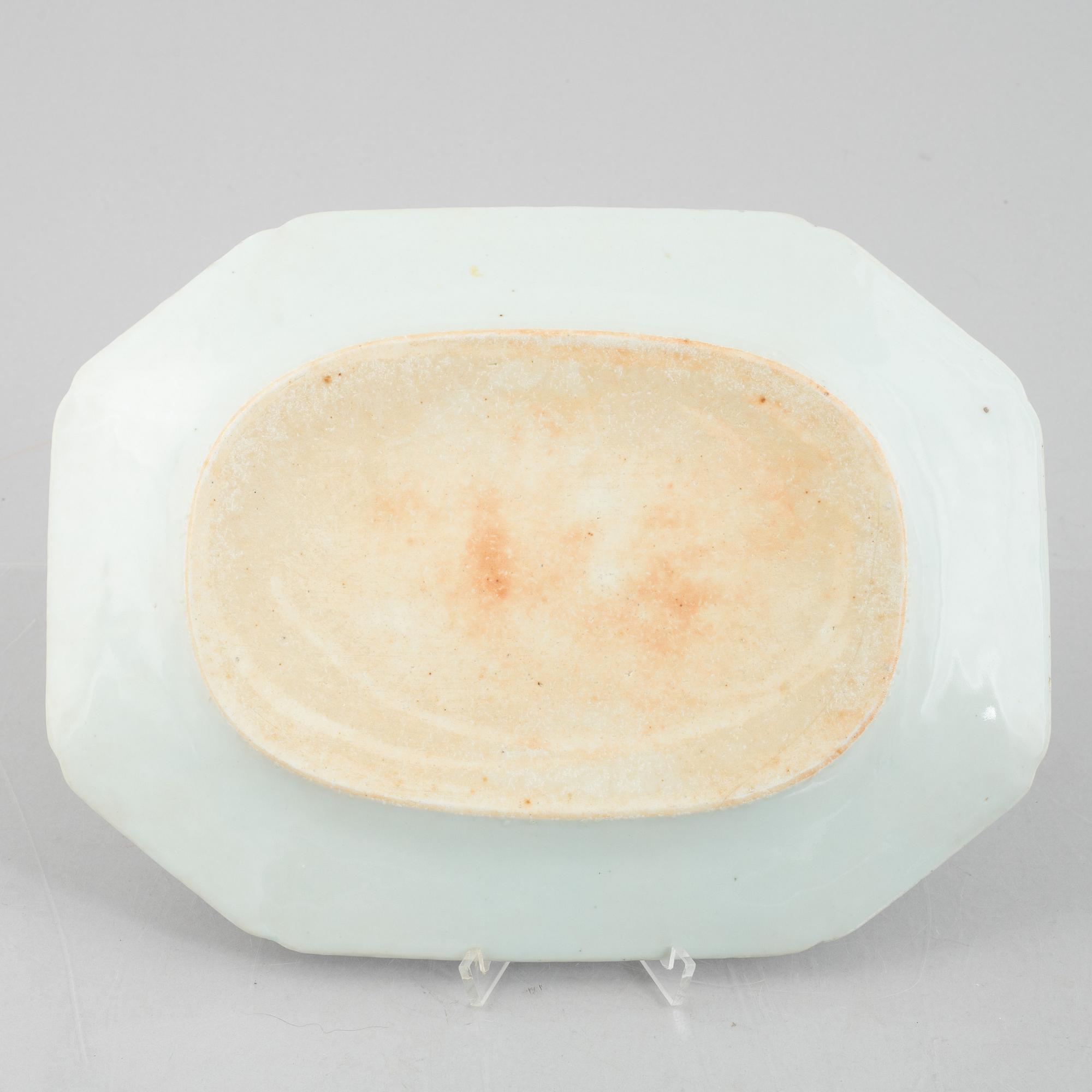Seven export porcelain serving dishes, China, Jiaqing (1796-1820),.