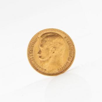 Gold Coin 15 Rubles Russia 1897 Nicholas II.