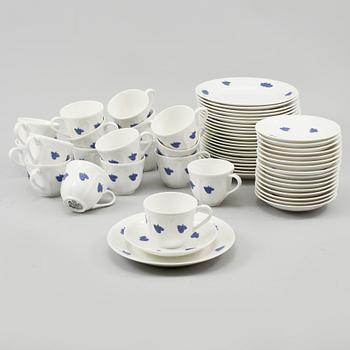 KAFFESERVIS, 40 delar, porslin, "Blå Blom", Gustavsberg, 1900-talets andra hälft.