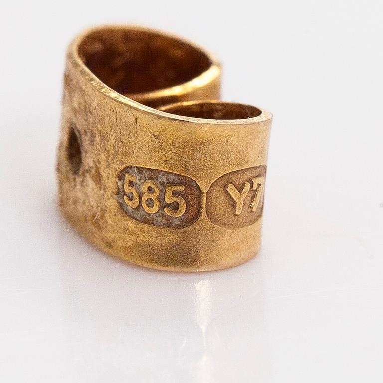 Björn Weckström, "Saana", örhängen, odlade pärlor, 14K guld. Lapponia 1976.