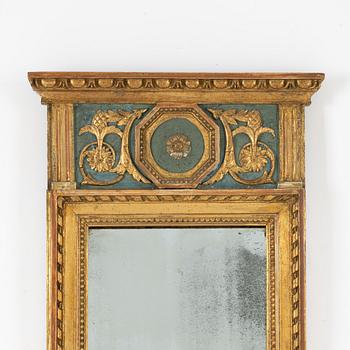 A late Gustavian mirror, circa 1800.