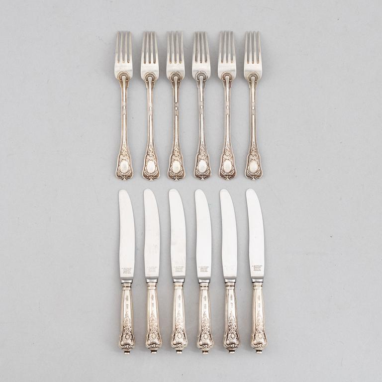 Ole Hagen, sandwich cutlery, 12 pieces, sterling silver, "Rosenborg", A Michelsen, Copenhagen circa 1960.