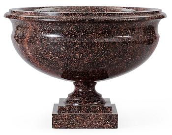 687. A Swedish Empire 19th Century porphyry bowl.