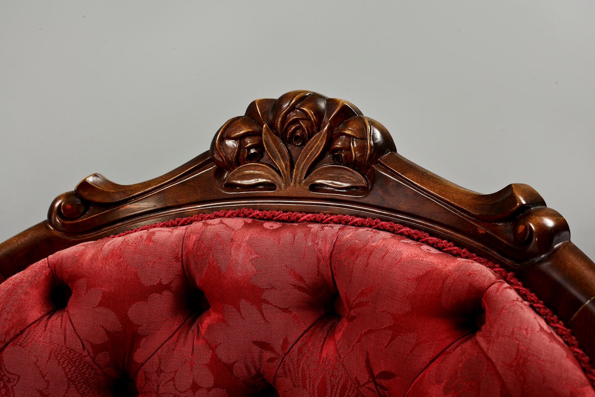 FÅTÖLJER, ett par, nyrokoko, 1800-talets slut.