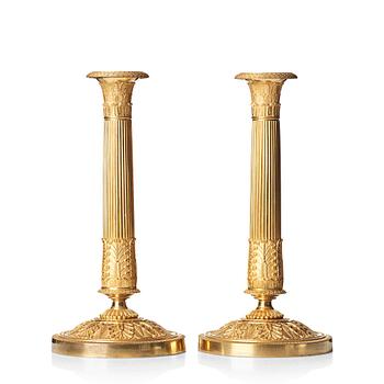 108. A pair French Empire candlesticks, early 19th century.