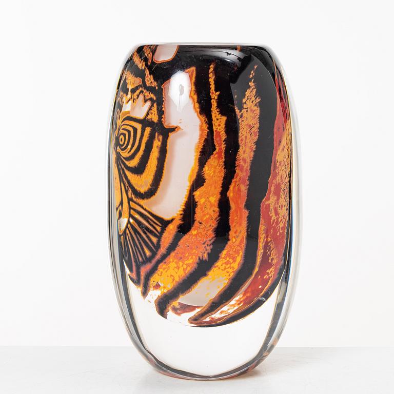 Mats Jonasson, a unique graal glass vase, 2003.