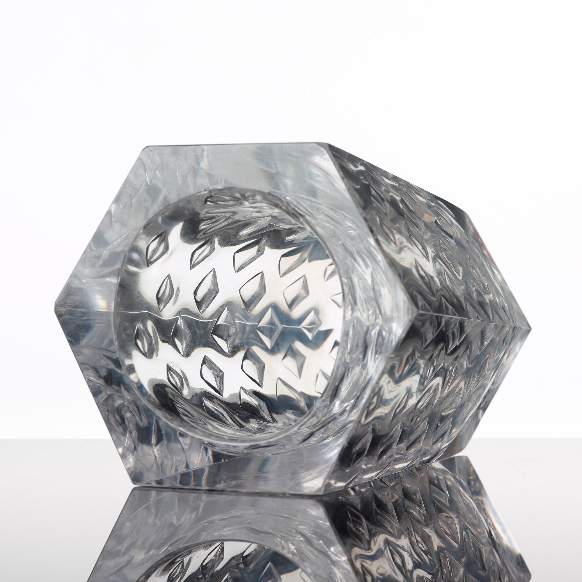Vicke Lindstrand, VICKE LINDSTRAND, a polished glass vase, Kosta, Sweden 1950's.