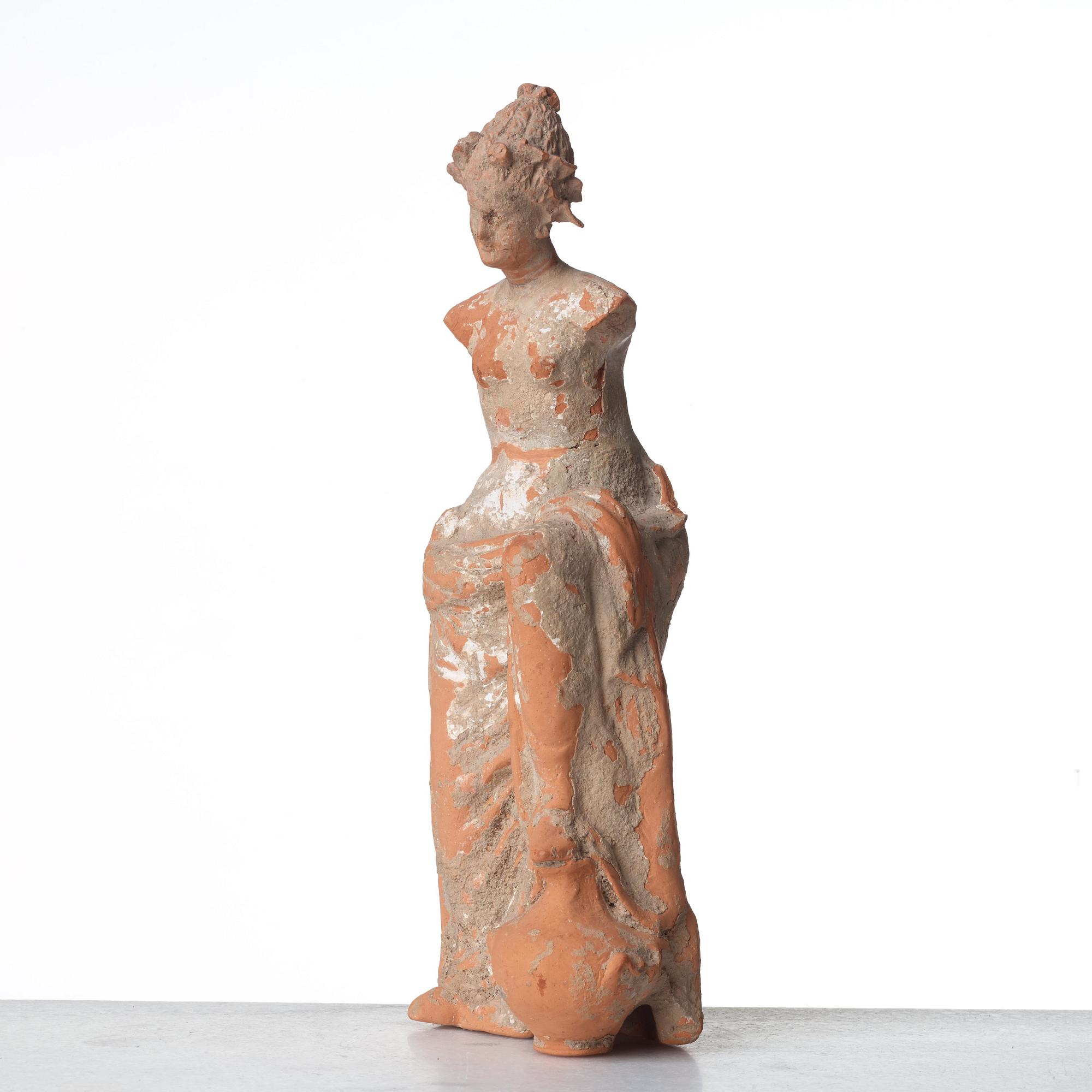 SKULPTUR, terracotta. Grekiskt, attisk, troligen 500-200 f. Kr.