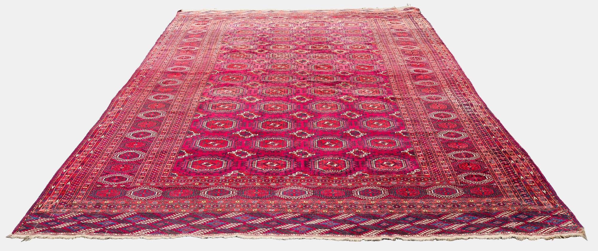 Matto, Turkmen, antiikki, n. 397x233 cm.