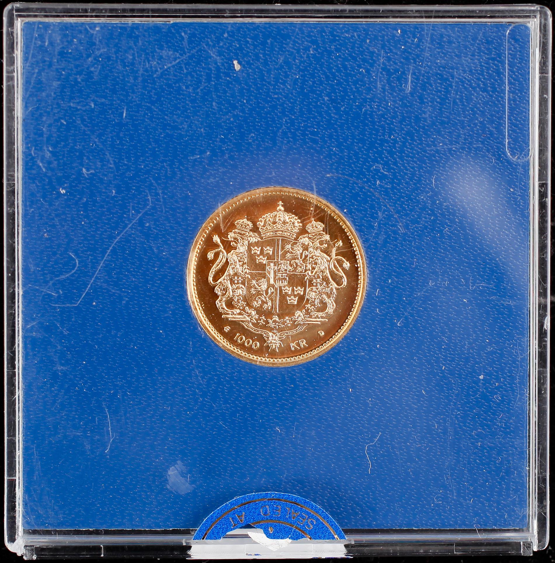 GULDMYNT, Drottning Silvia, 1000 kronor, 1993. Vikt 5,8 gram.