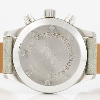 IWC, Schaffhausen, Pilot's chronograph, Mecaquartz, wristwatch, chronograph, 36 mm.
