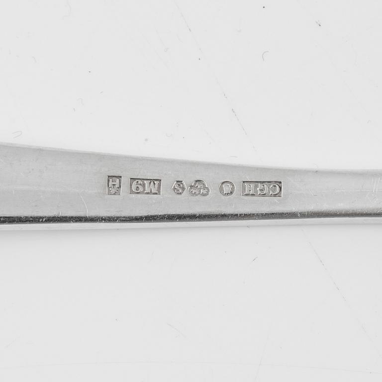 A Swedish silver cutlery set, model 'Diana', 36 pieces, marks of CG Hallberg and GAB, Stockholm 1950s and 60s.