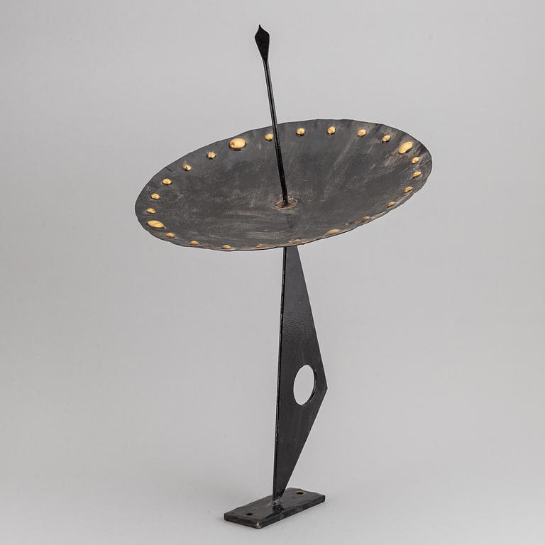 A 20th century painted metal sun dia, signed SLl.