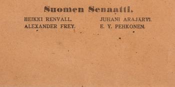 DEKLARATION, av Finlands Senat, daterad 1 februari 1918.