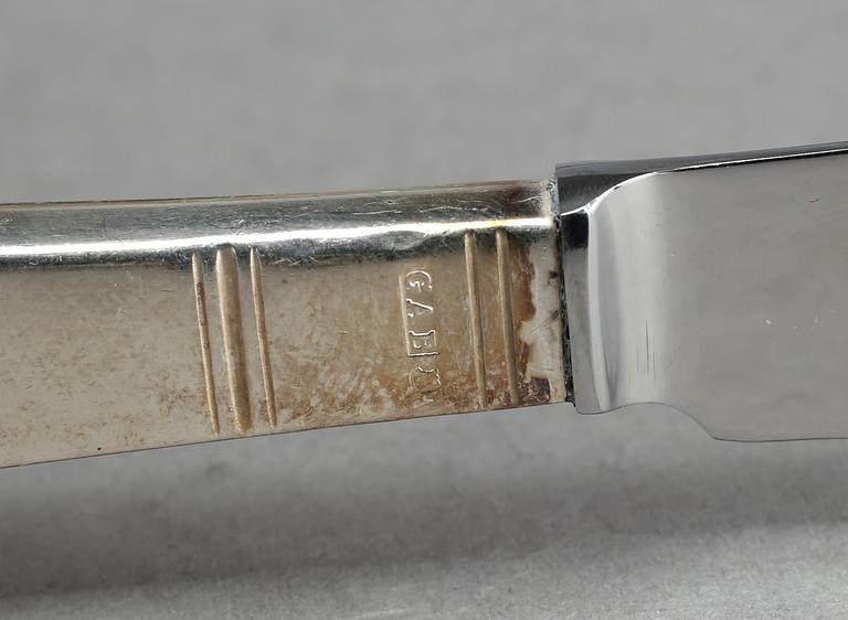 BESTICKSERVIS, 99 delar, "Rosenholm", Guldsmedsaktiebolaget GAB, Stockholm, mestadels 1964-1966. Vikt ca 3035 gram.