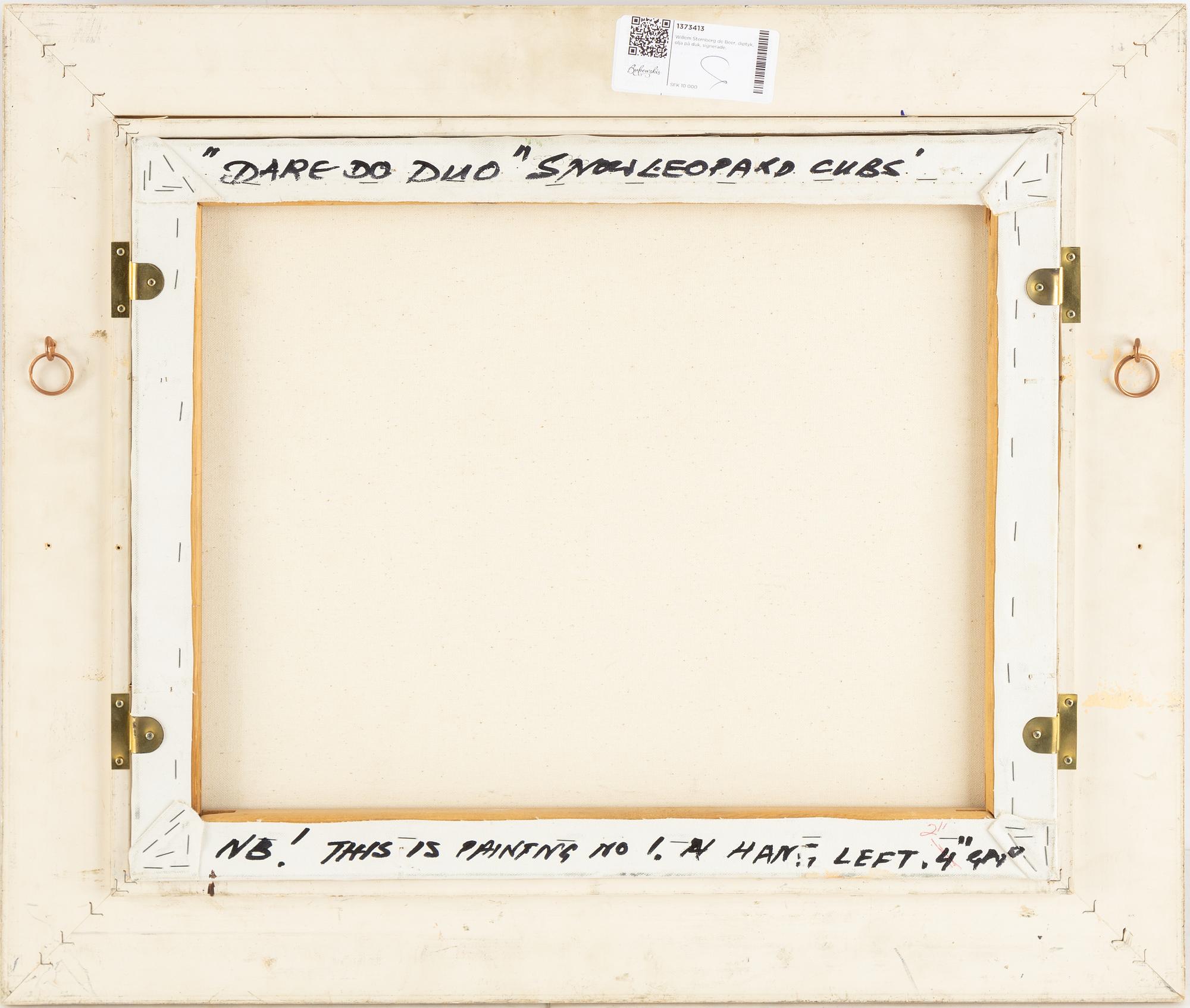 Willem Sternberg de Beer, diptych, oil on canvas, signed.