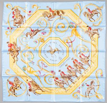 418. A silk scarf "Ecole Portugaise D'Art Equestre" by Hermès.