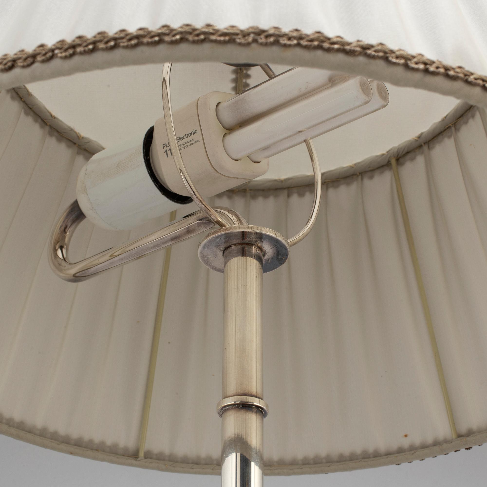 A CG Hallberg silver plated 1920/30's table lamp, possibly designed by Elis Bergh.