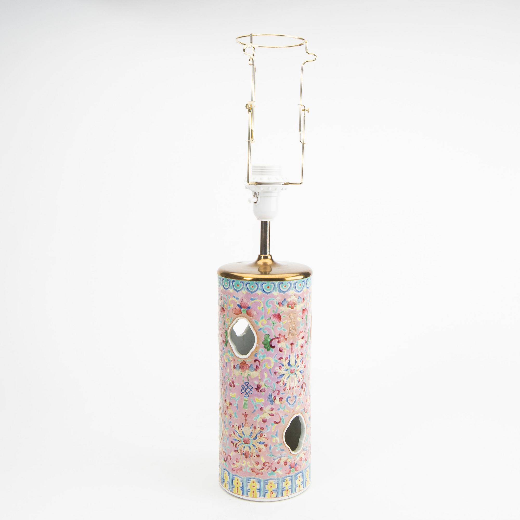 Bordslampa Kina 18/1900-tal porslin.