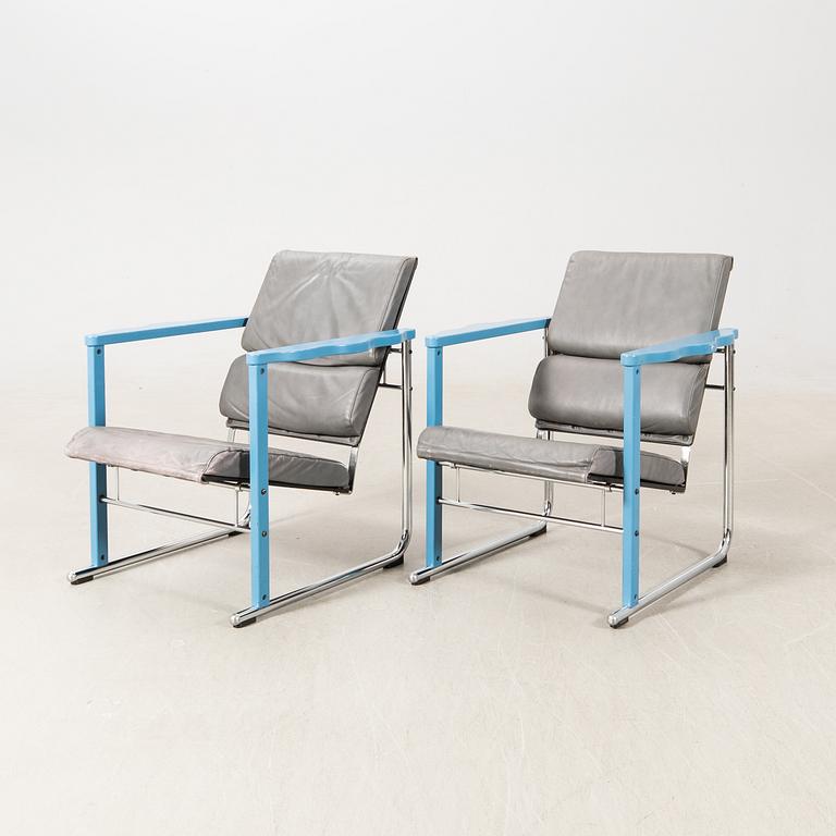 Yrjö Kukkapuro, armchairs a pair "Experiment" Avarte 1980s.