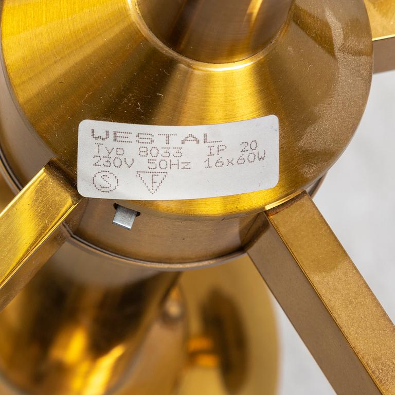 A brass ceiling light by Holger Johansson, Westal.