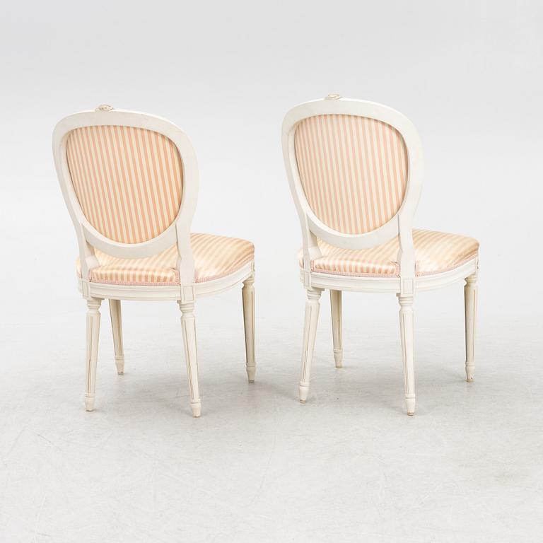Chairs, 6 pieces, Gustavian style, second half of the 20th century.