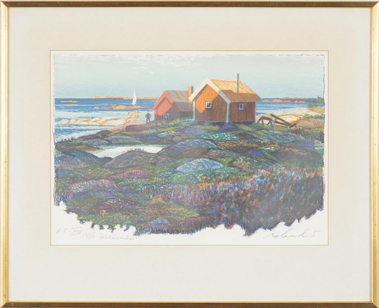 Roland Svensson, färglitografi, signerad HC XVII/XXX.