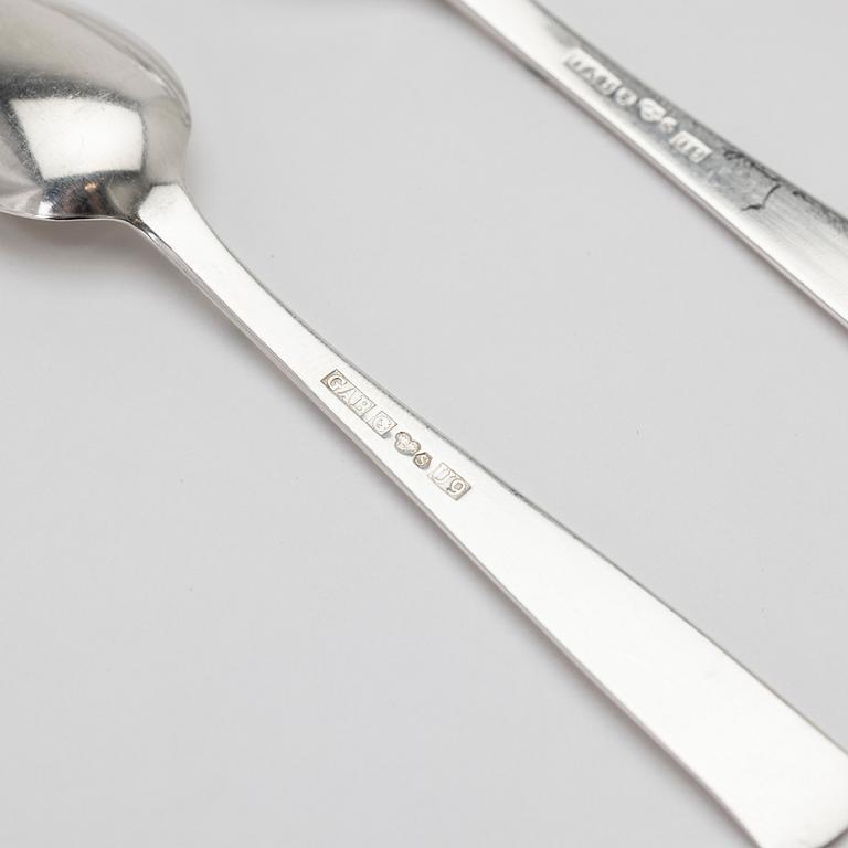 Jacob Ängman, besticksuppsättning, 103 delar, silver, "Rosenholm", GAB, Eskilstuna & Stockholm, 1960-70-tal.