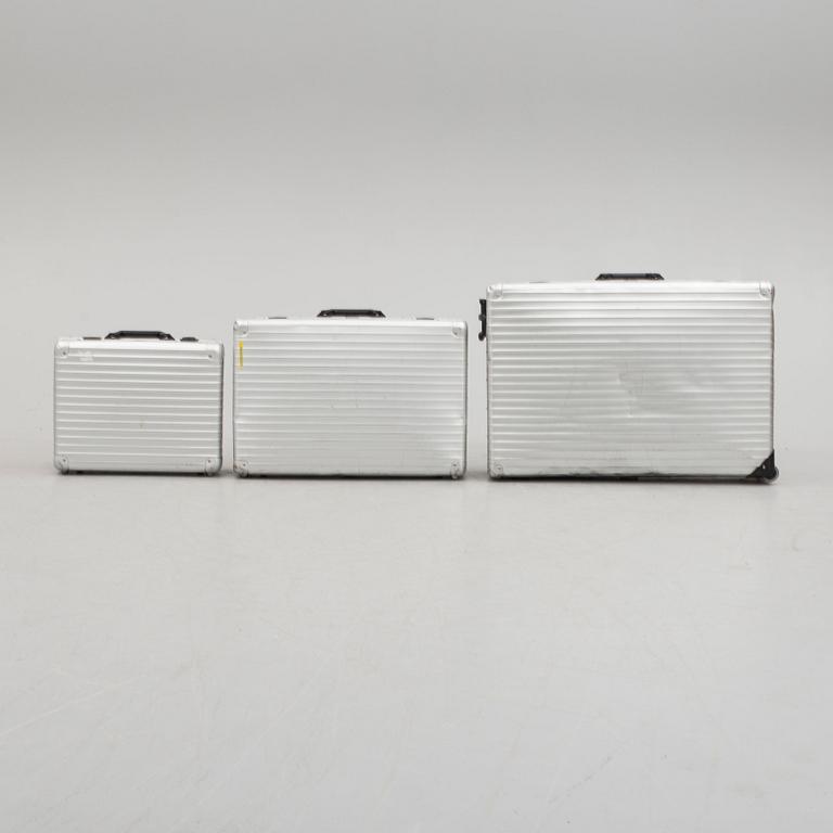 A set of three Rimowa bags later part of the 20th century.