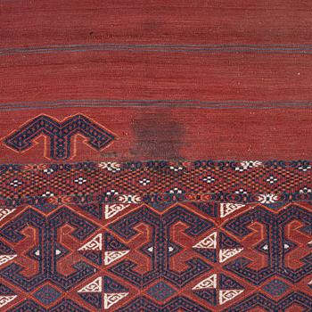 An antique, flat-woven 'Maroofandi', Yomut, Western Turkmenistan, approx. 317 x 207 cm.