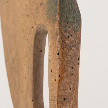 Two Swedish painted wooden knives, first half of the 19th Century.