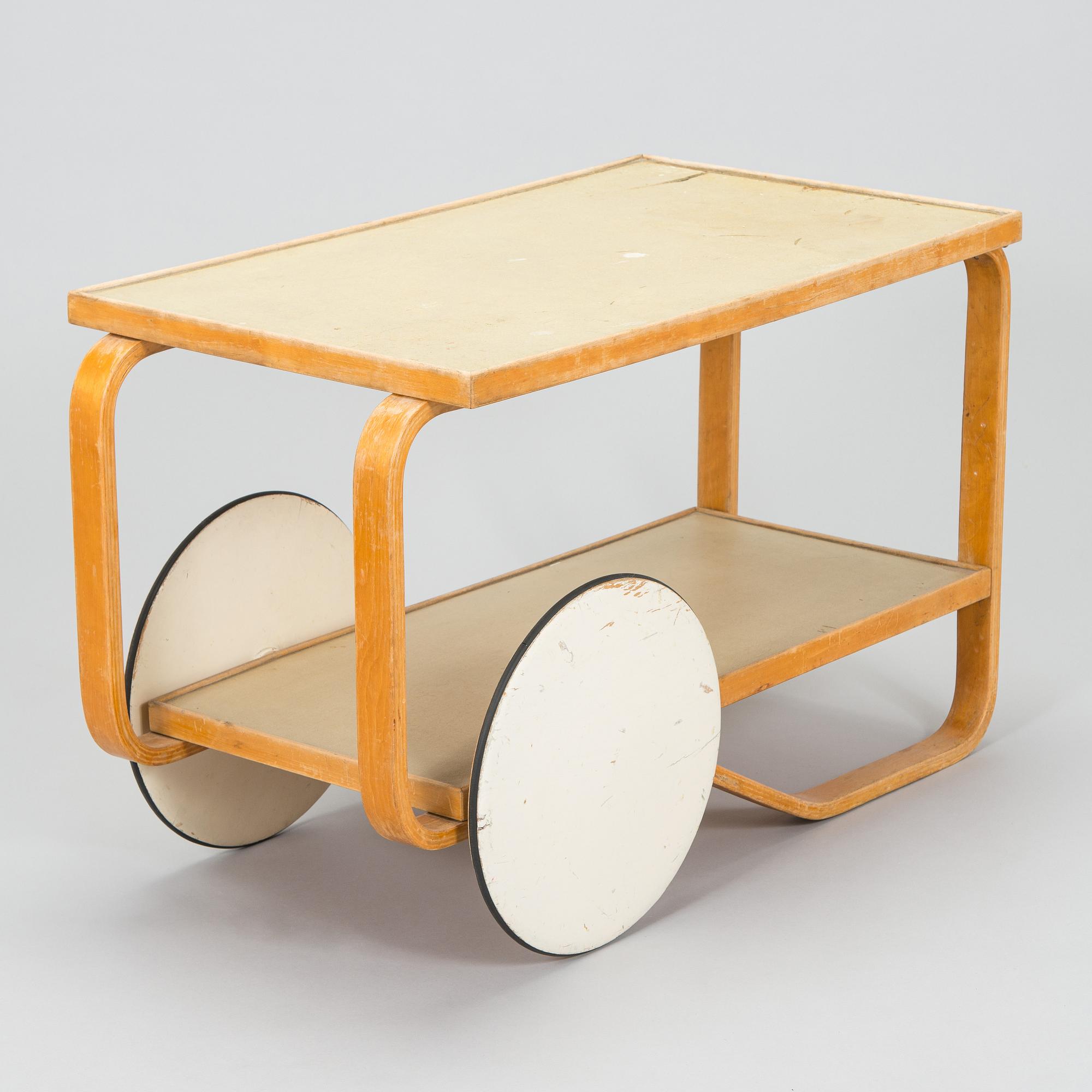 Alvar Aalto, a 1950s '98' tea trolley for Oy Huonekalu- ja Rakennustyötehdas Ab, Finland.