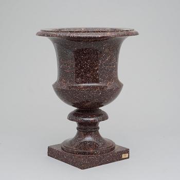 A Swedish Empire 19th century porphyry urn.