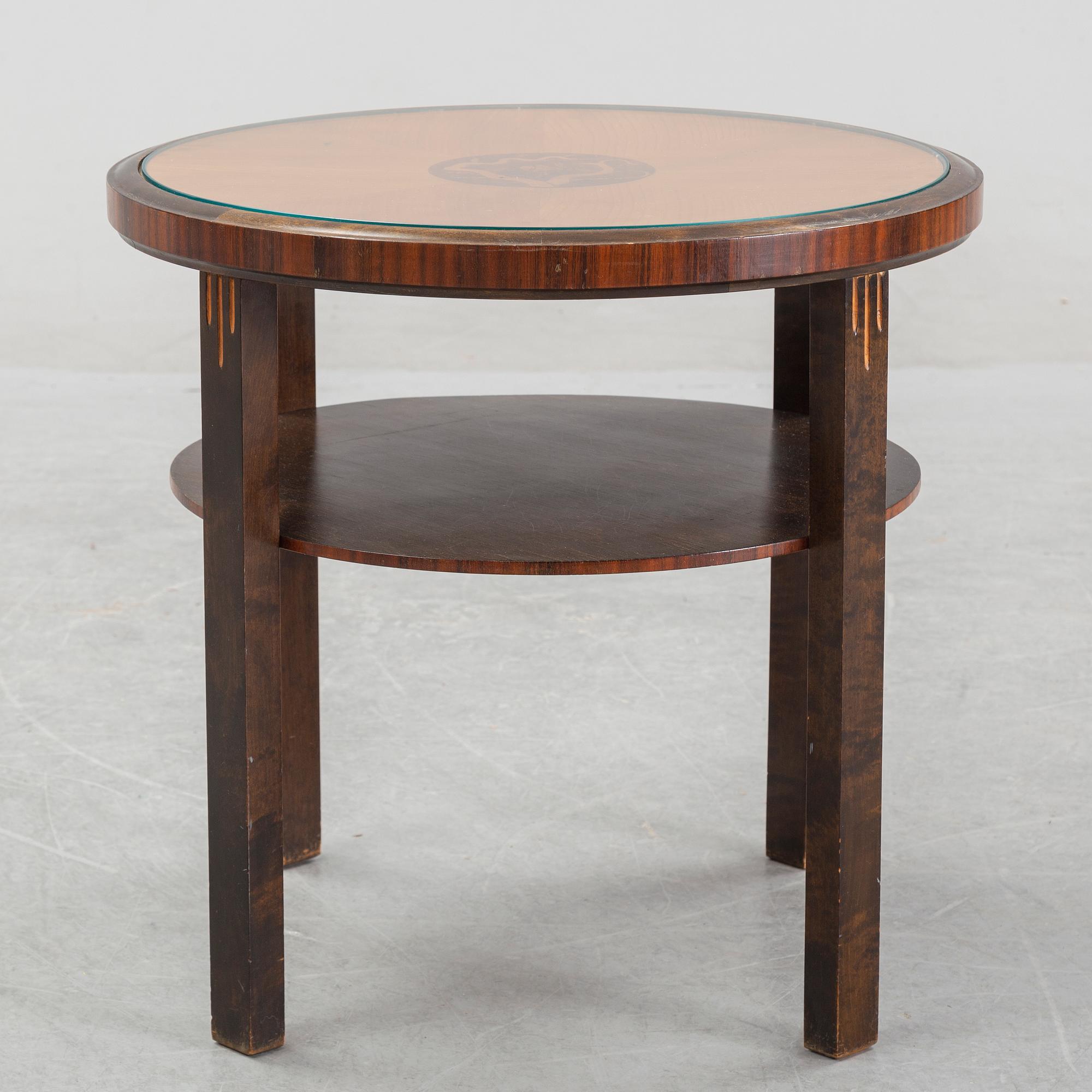 A Swedish Grace inlaid coffee table, 1930's.