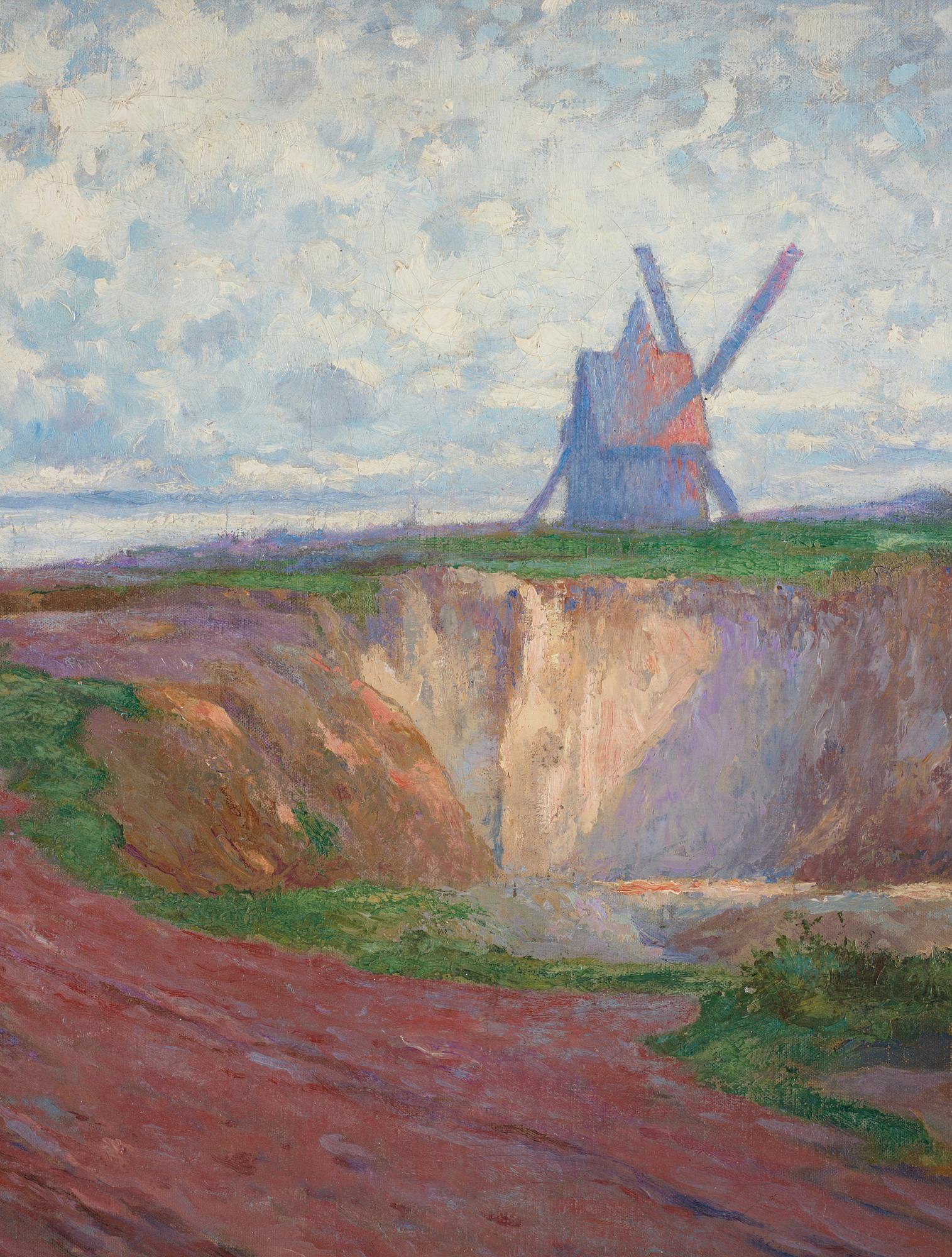Emile Zoir, Landscape with windmill, Etaples.