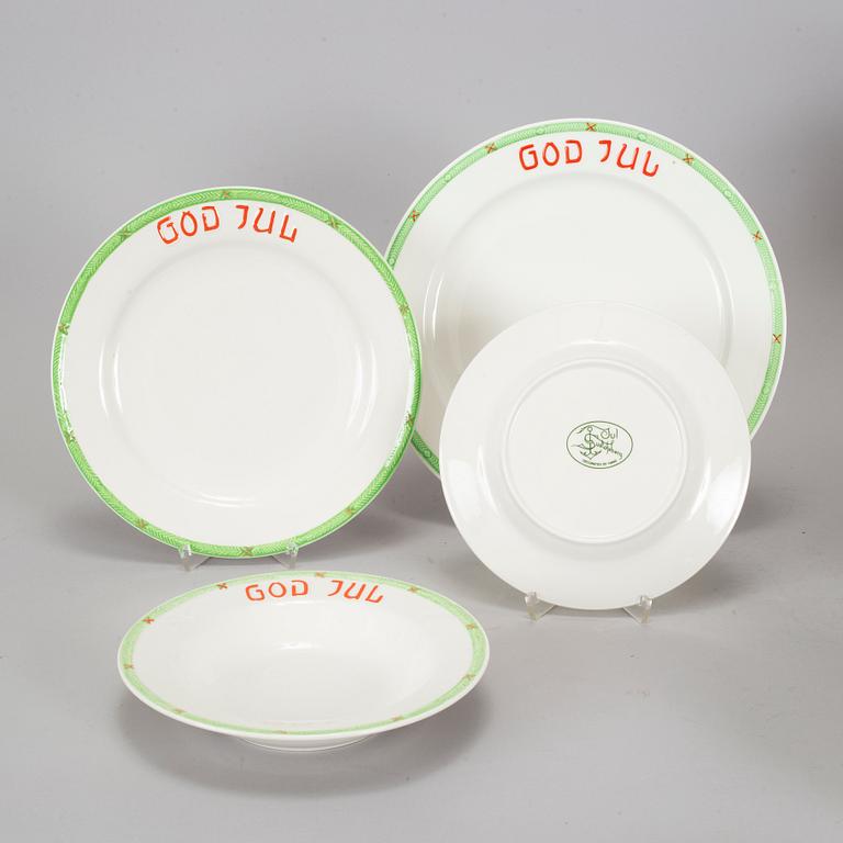 JULSERVIS, 68 delar, porslin, "God Jul", Old Gustavsberg, Rörstrand samt Gustavsberg, 1900-tal.