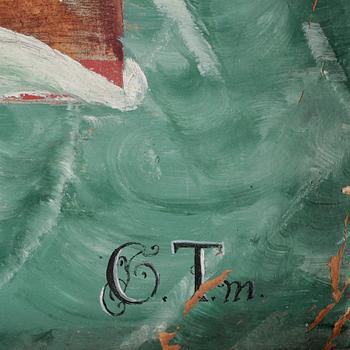 OKÄND KONSTNÄR, olja på pappannå, monogramsignerad CTM.