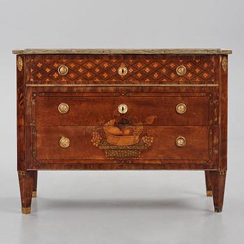 A Gustavian marquetry commode by  C. Lindborg (master in Stockholm 1781-1808).