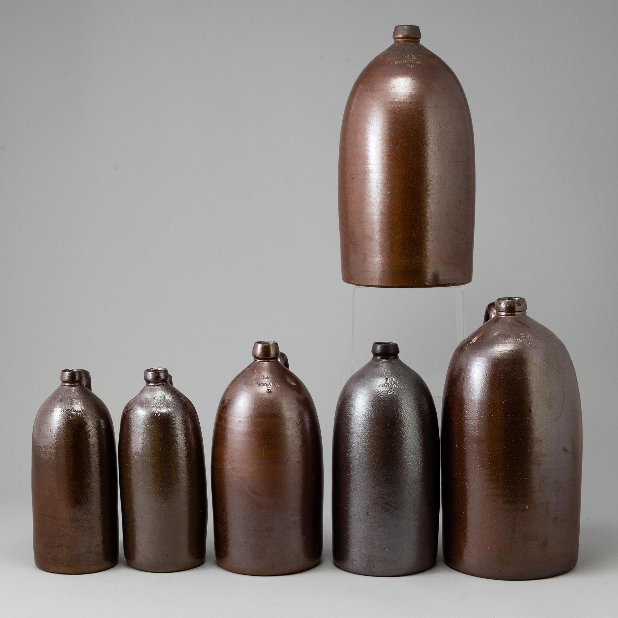 KRUS, sex st, stengods, Höganäs, 1800-/1900-tal.