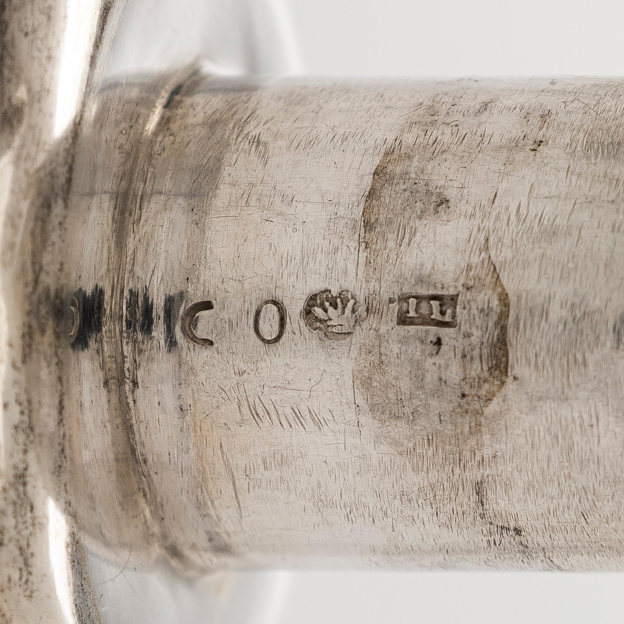 A pair of 19th-century silver candlesticks, maker's mark of Jacob Herman Lundström, Kuopio, 1823.