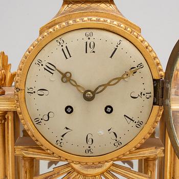 A Gustavian style mantle clock, signed C.A. Carlsson 12/12 1913 Nyköping.