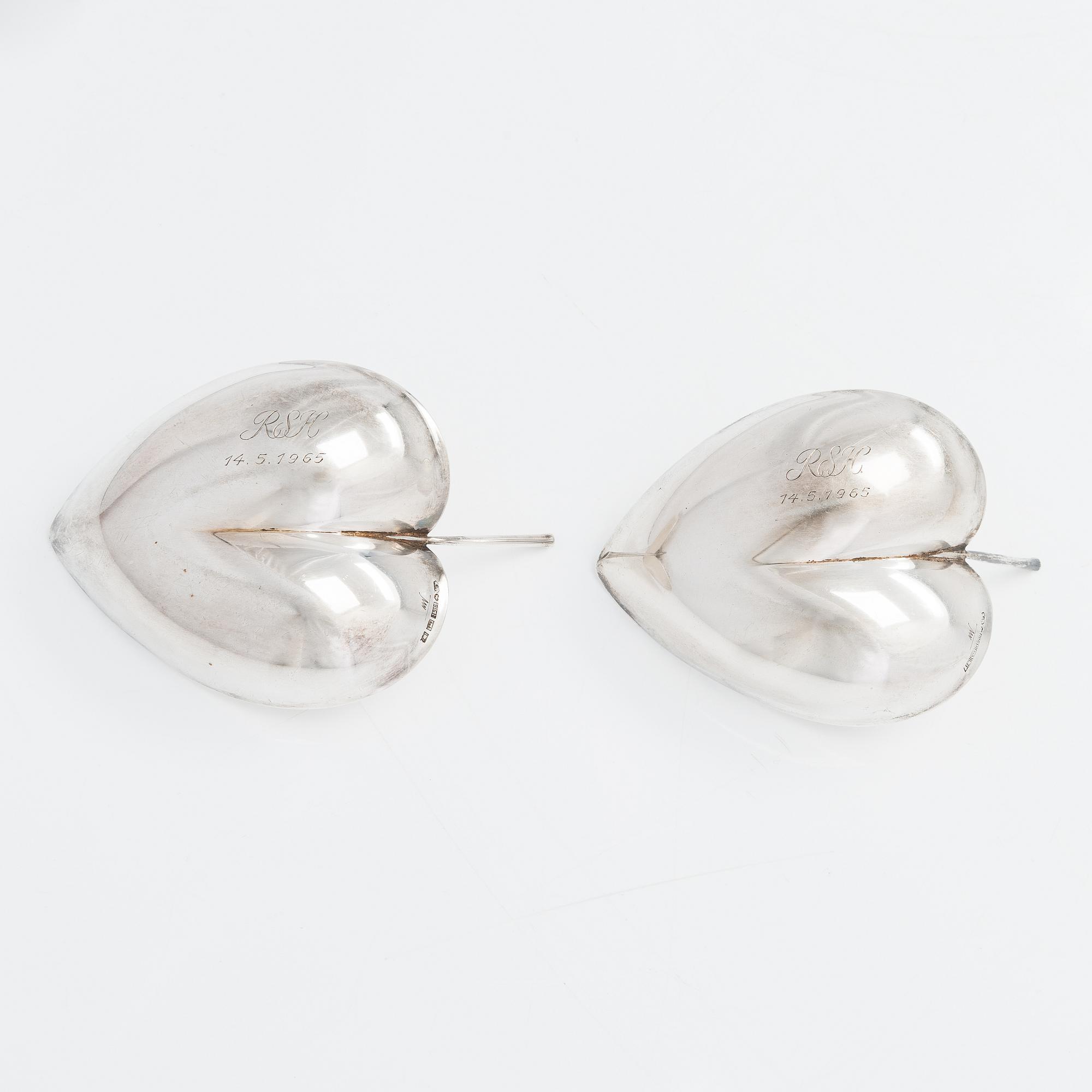 Tapio Wirkkala, skålar, 2 st, silver, TW 4, Kultakeskus, Tavastehus 1964.