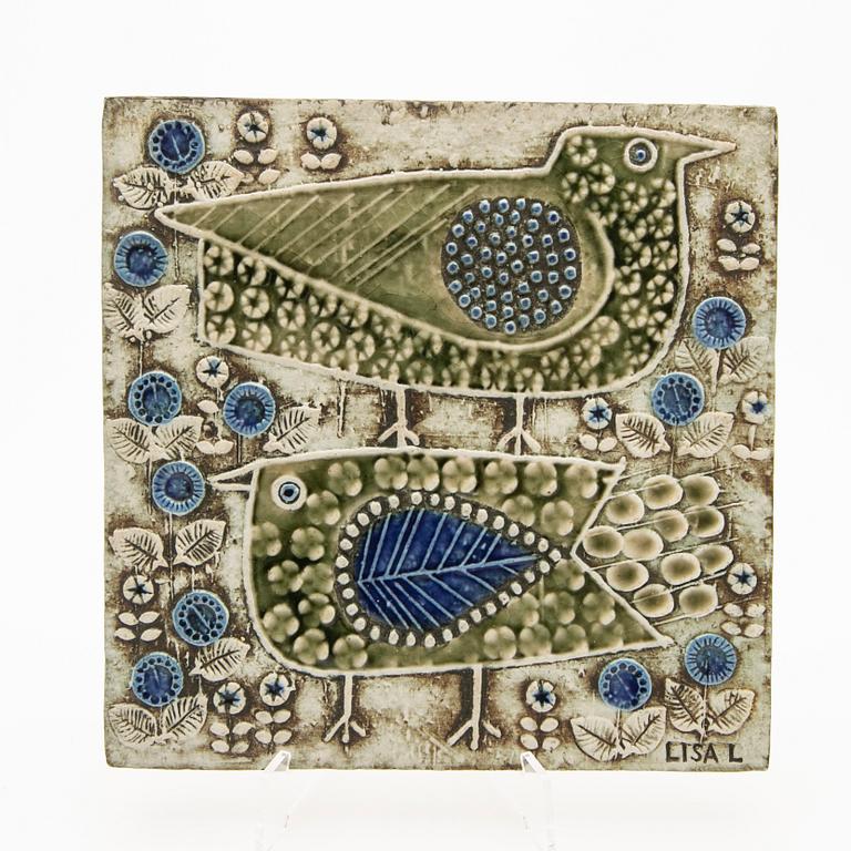 Lisa Larson, Wall reliefs, 2 pcs, stoneware, Gustavsberg.