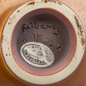 Berndt Friberg,  a stoneware vase, Gustavsberg studio, signed and dated 1976.