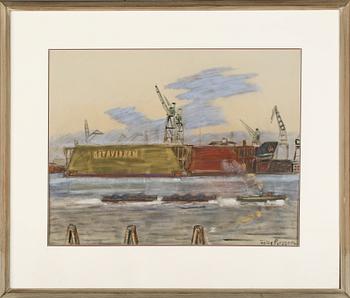 Folke Persson · FOLKE PERSSON, pastell, signerad